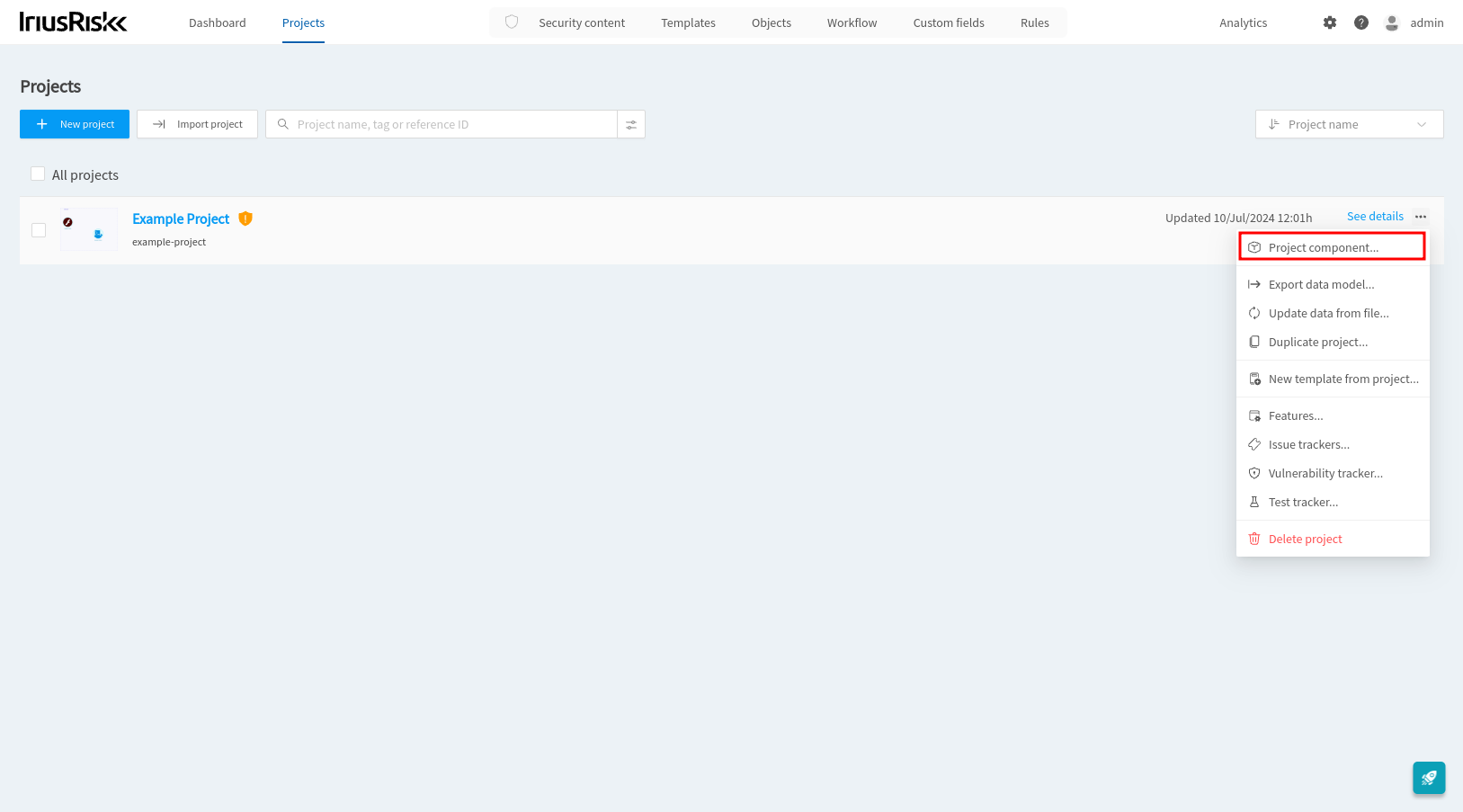 Understanding and Using Project Components in IriusRisk