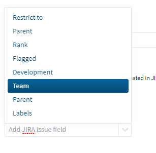 Use case: How to configure a default jira team for linked issues