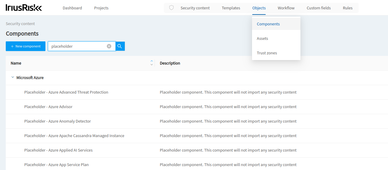 What is a placeholder component?