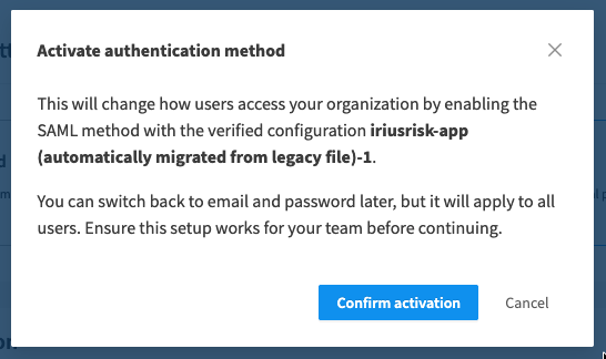 Configuring SAML Authentication in IriusRisk (4.48+)