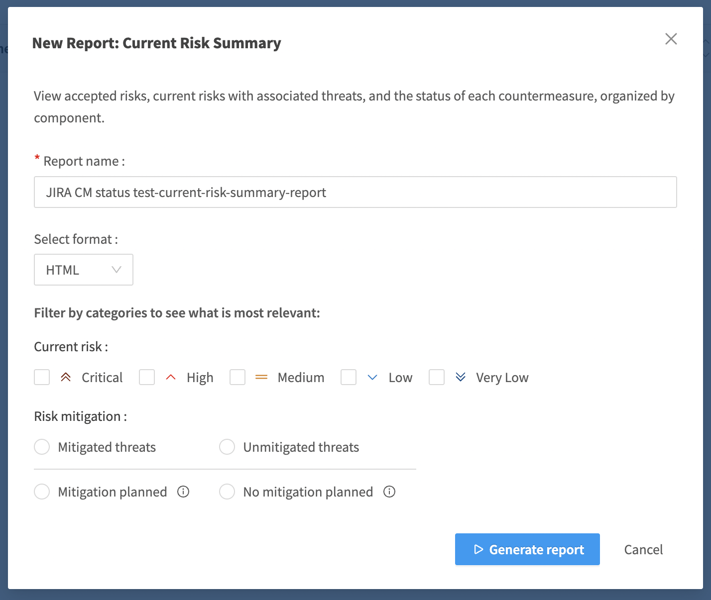 Generating and Deleting Reports in IriusRisk